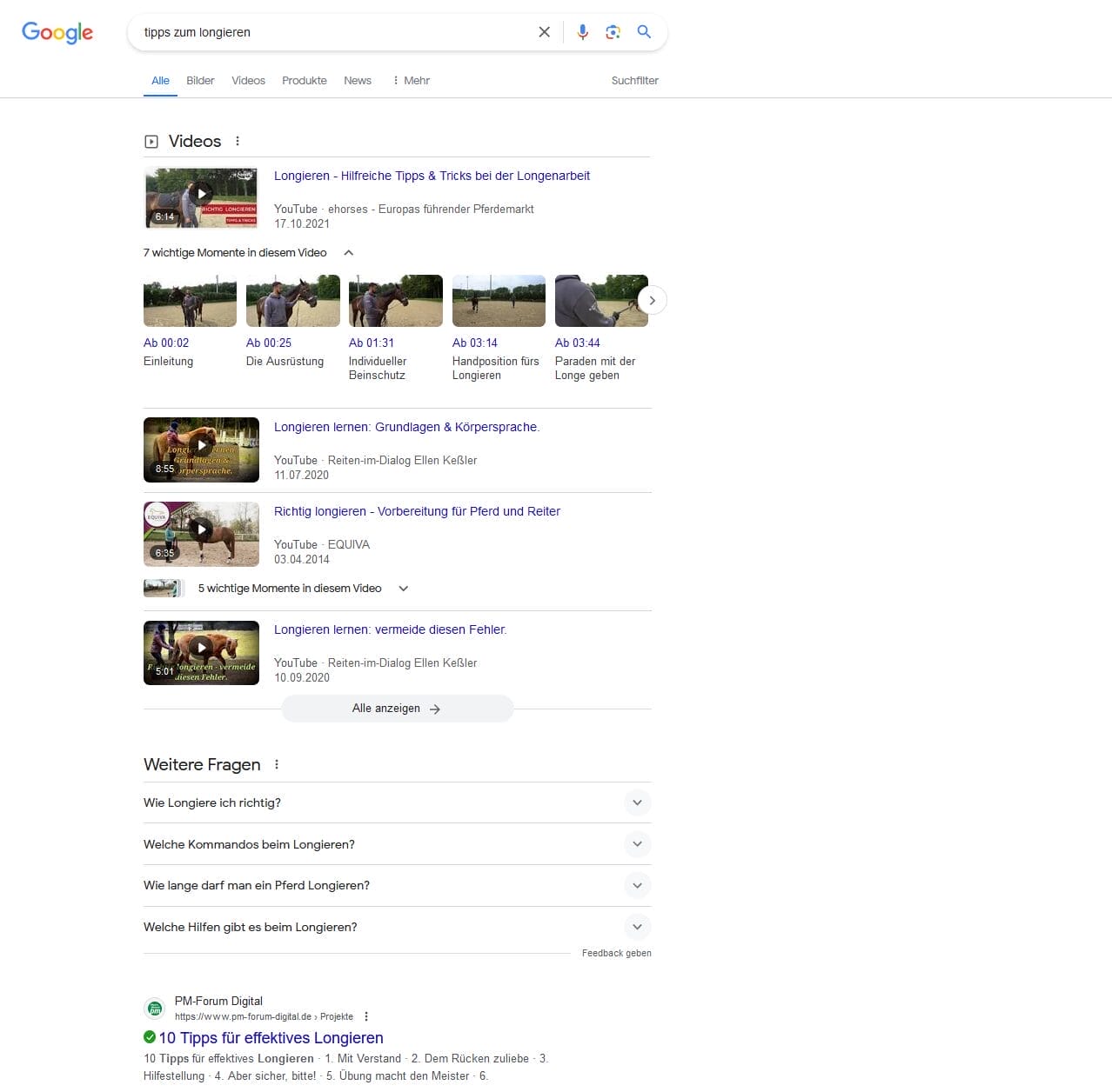 Videos gehören ebenfalls zu einer häufig angezeigten Art von Featured Snippets.