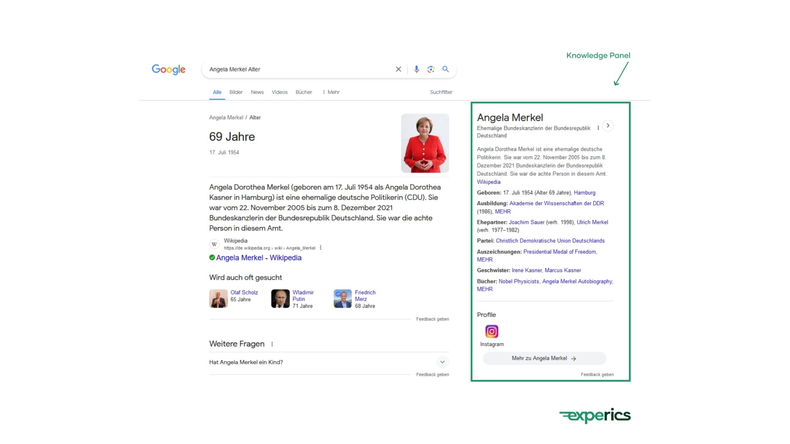 Während das Knowledge Panel auf der Suchergebnisseite rechts oben erscheint, wird das Featured Snippet immer nur oben ausgespielt.