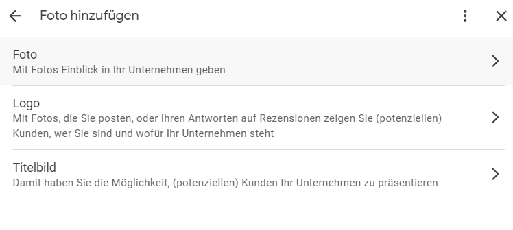 Fotos hinzufügen im Google Unternehmensprofil
