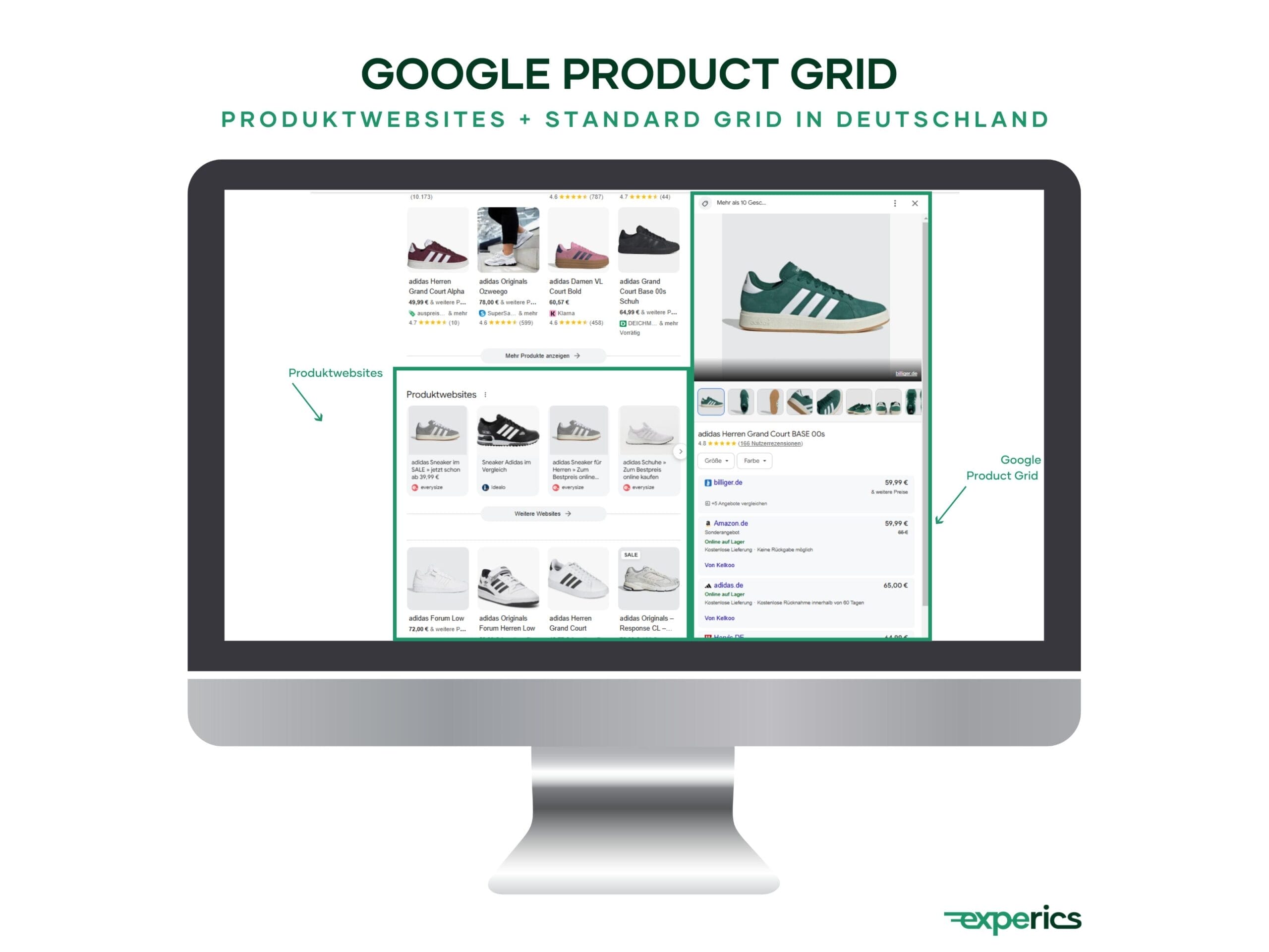 In Deutschland erscheinen im Standard Grid acht Produkte. In den USA sind es hingegen zehn. 