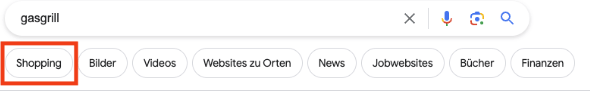 Beispiel Der Google Suche Inklusive Darstellung Des Shopping Tabs