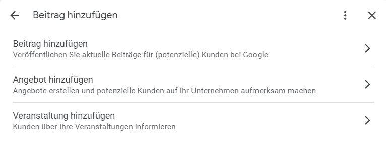 Beiträge erstellen im Google Unternehmensprofil