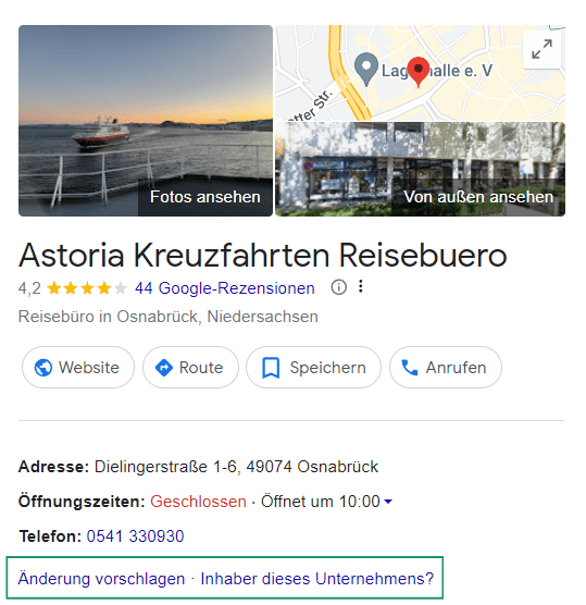 Google Unternehmensprofil Inhaberschaft Beanspruchen