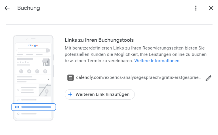 Möglichkeiten zur Terminbuchung im Google Unternehmensprofil ergänzen