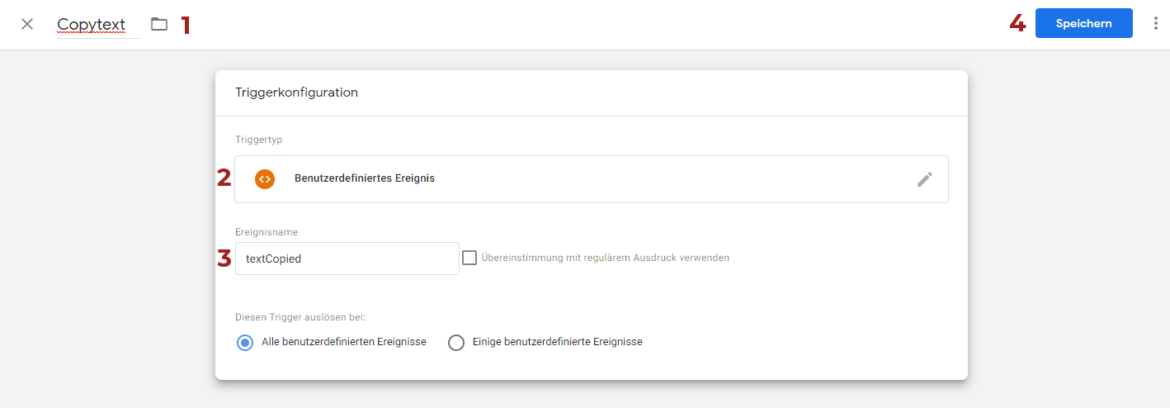 GTM Tutorial Schritt 2: Inhalte kopieren - Trigger konfigurieren