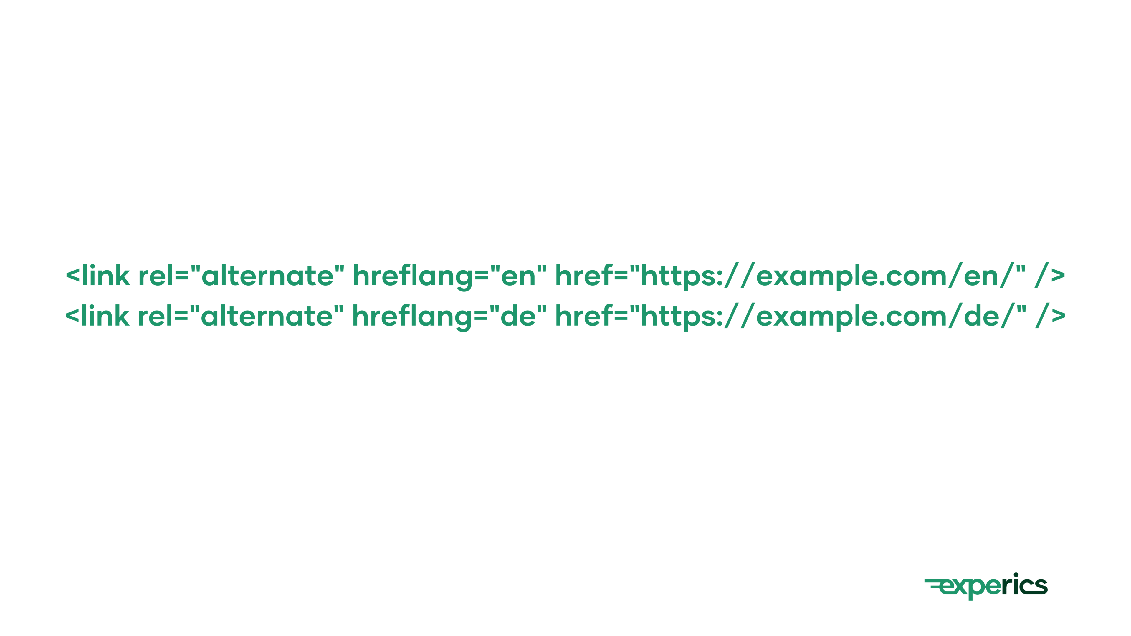 So könnte eine Implementierung von hreflang aussehen, wenn es sowohl eine englischsprachige als auch eine deutschsprachige Version einer Seite gäbe.