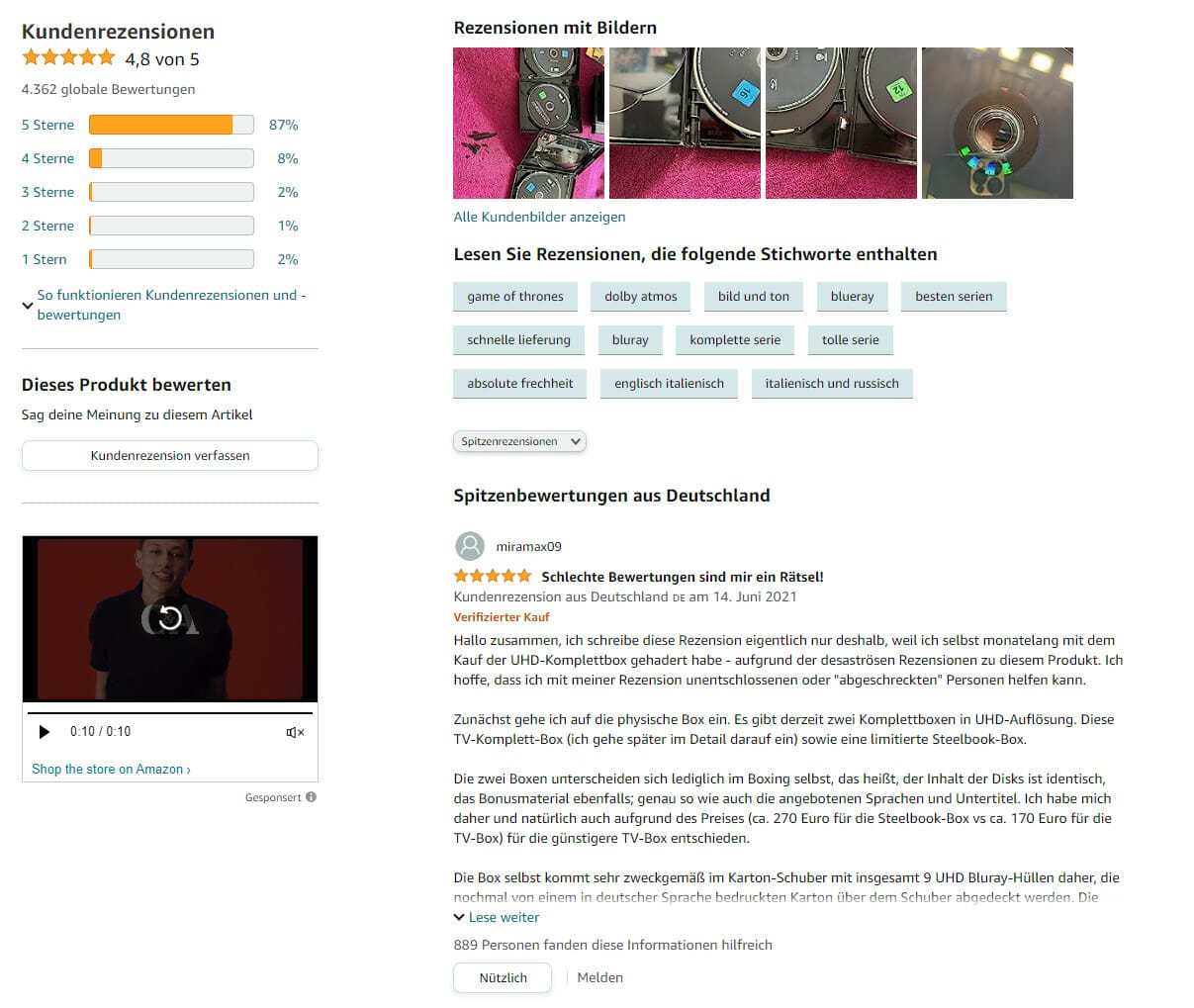 Kundenbewertungen und Rezensionen auf Amazon
