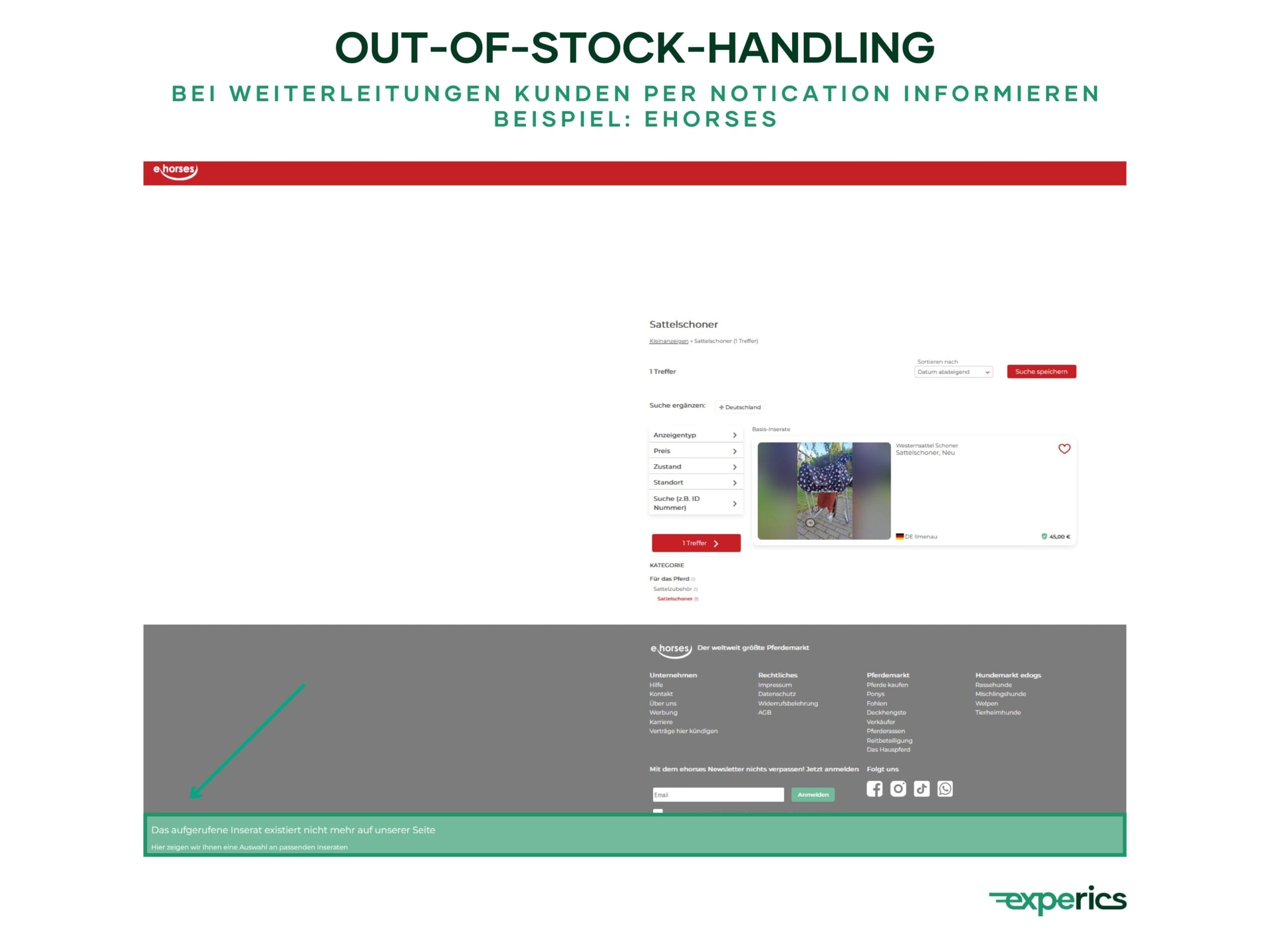Bei Weiterleitungen ist es ratsam, mit entsprechenden Hinweisen zu arbeiten. Denn diese machen dem Kunden klar, weshalb die Umleitung auf eine andere Seite erfolgte.