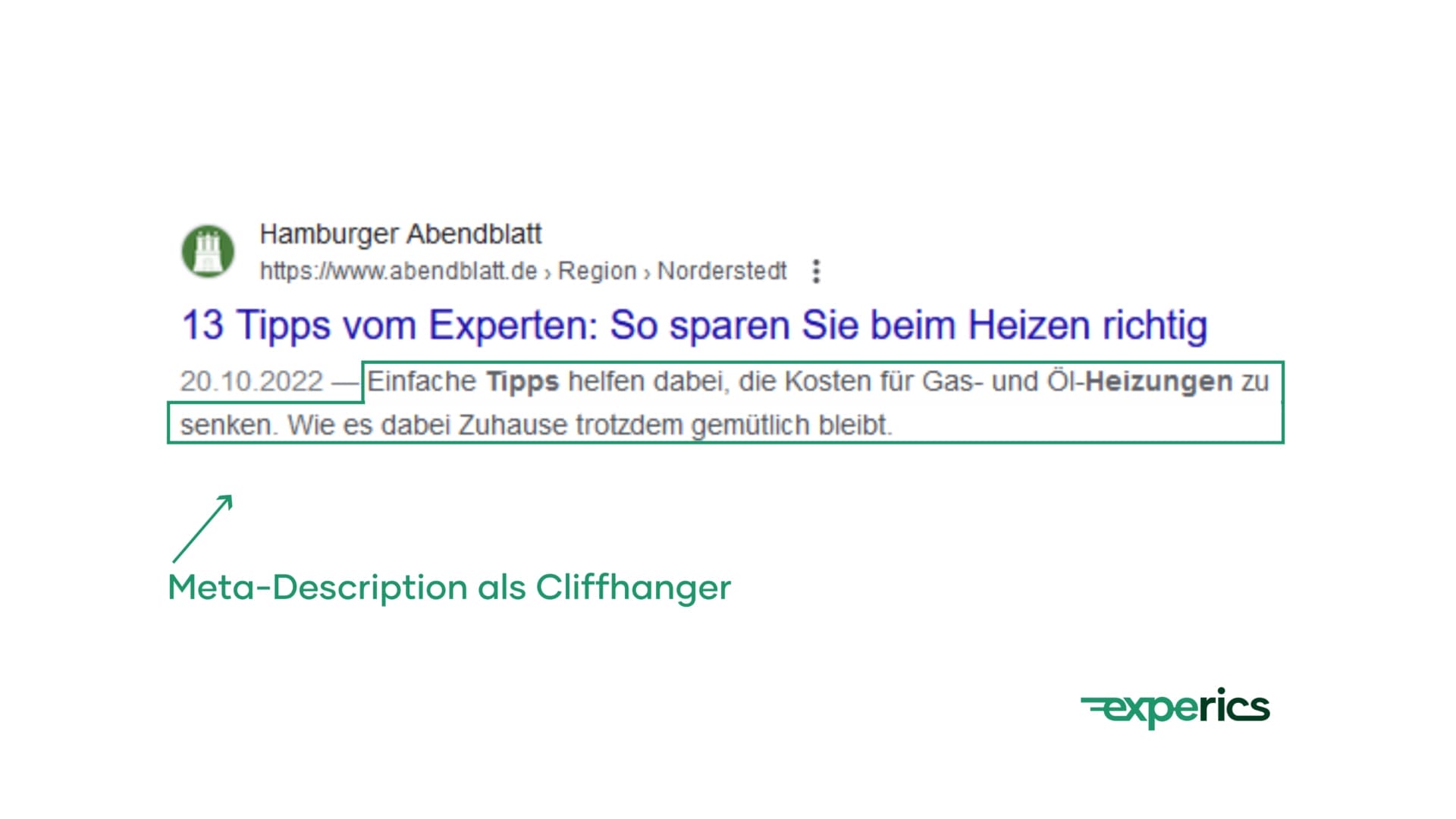 Meta-Description als Cliffhanger? Für redaktionelle Beiträge ist das die beste Lösung.