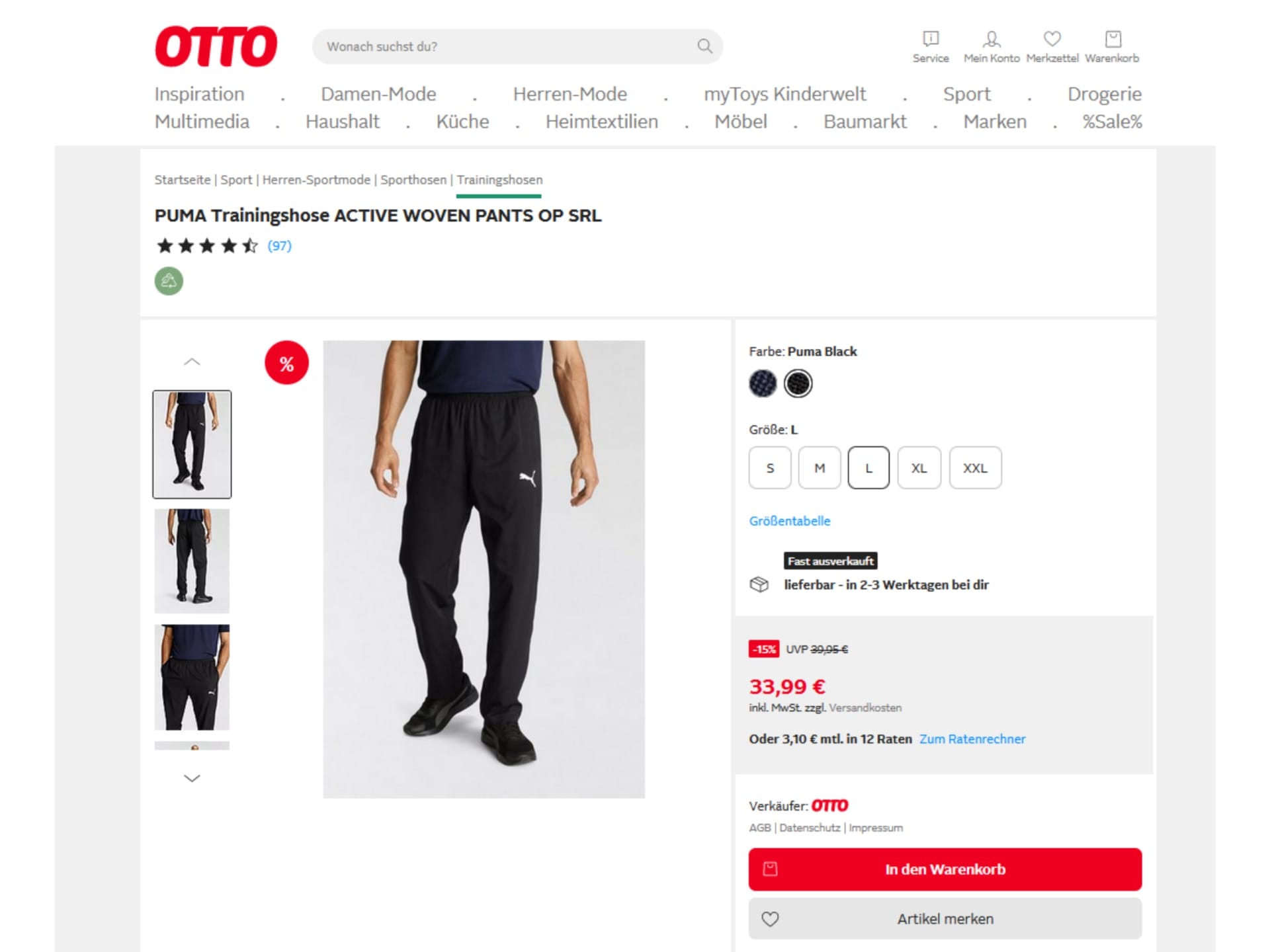 Besonders geeignet ist die attributbasierte Breadcrumb-Navigation für Online-Shops mit vielen Silos, wie dies bei Otto der Fall ist.