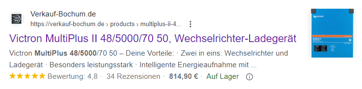 Screenshot Shopify Snippet: SEO bei Verkauf-Bochum